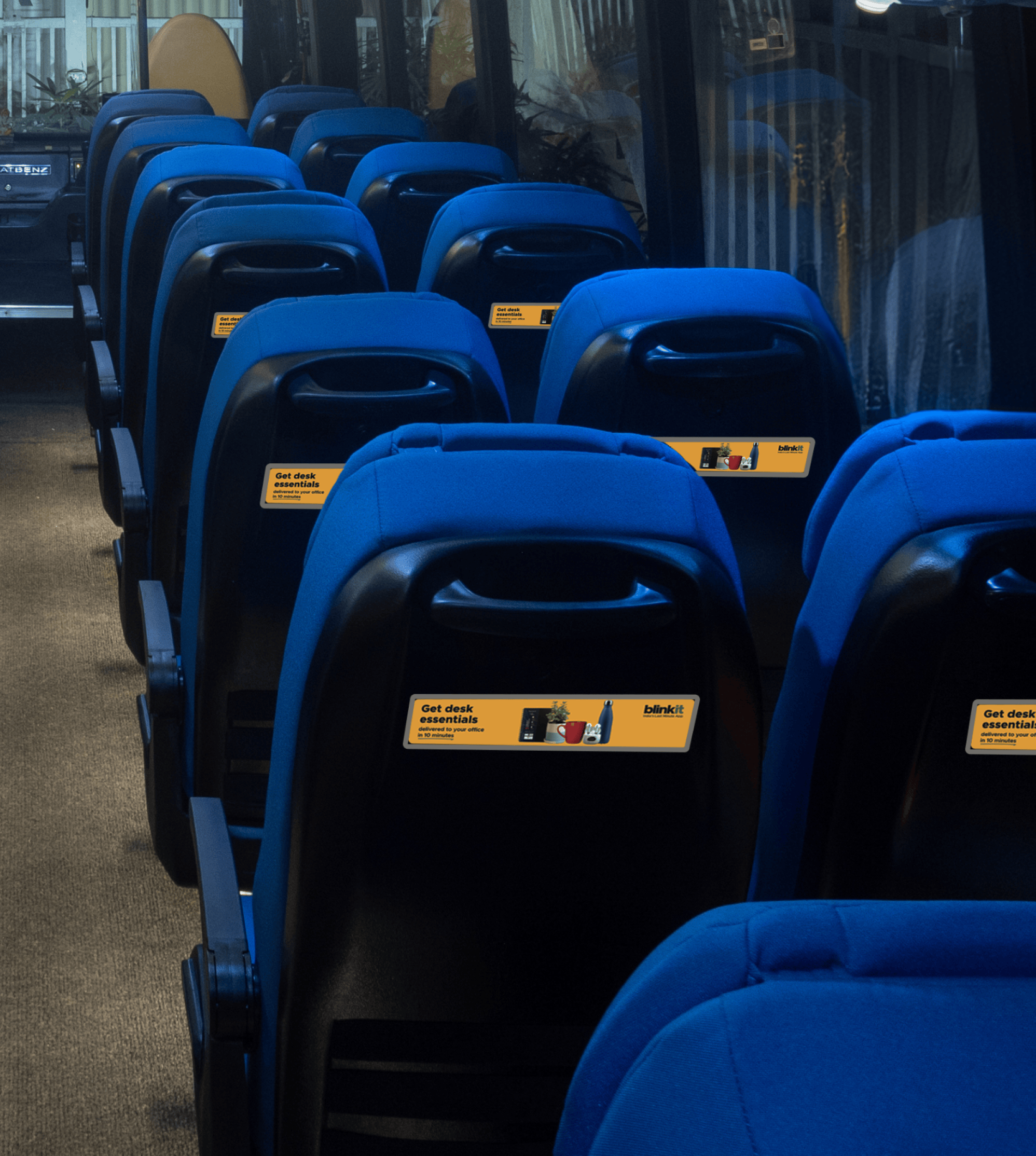 Cityflo bus interior display branding