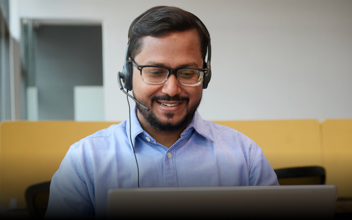 Our customer support manager for Cityflo bus rentals, with his professional gear, ready to serve any of your bus rentals query.