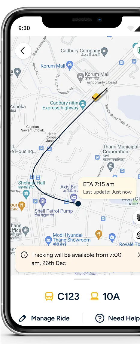 Cityflo app — live bus tracking
