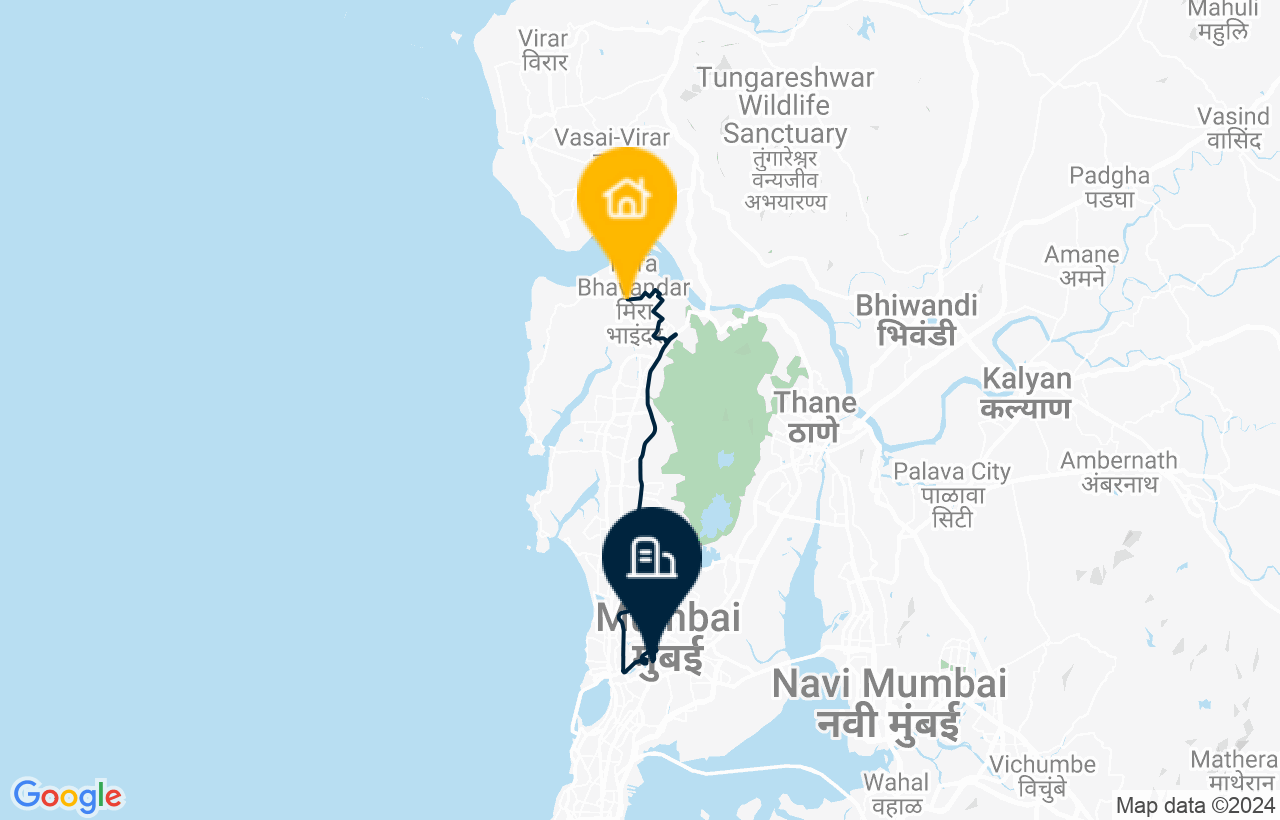 Mira Bhayandar - BKC route map