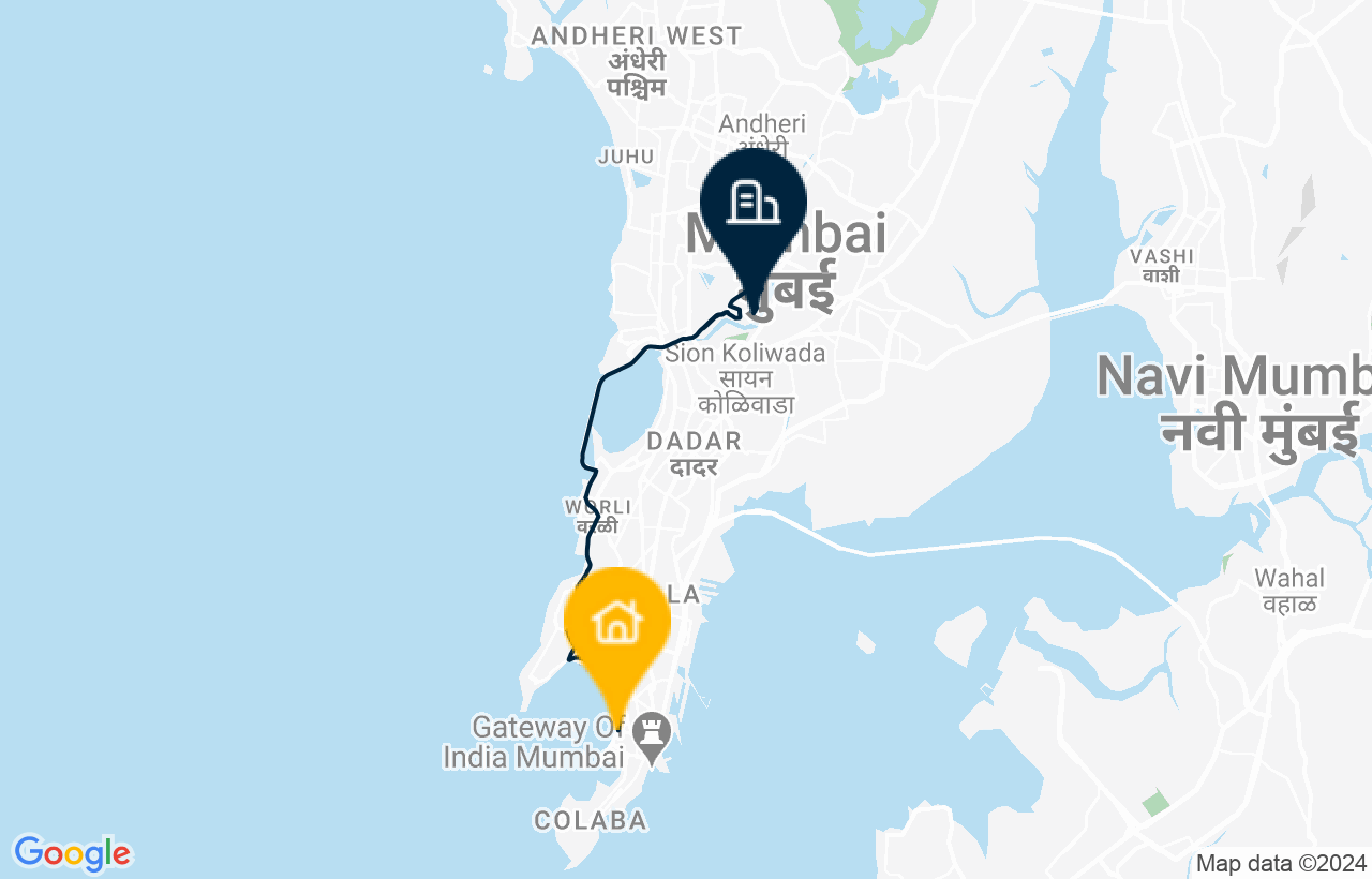 South Mumbai - BKC route map