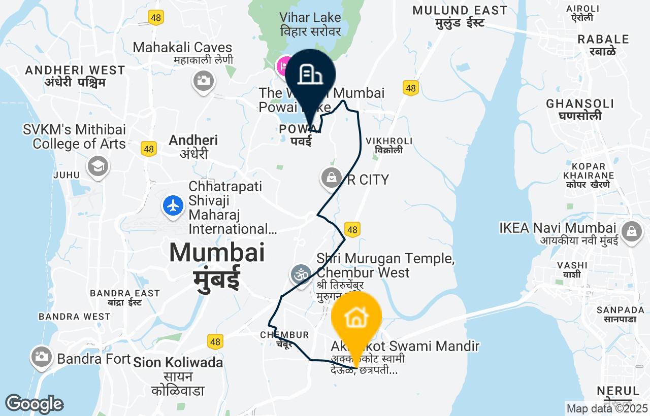 Chembur - Powai route map