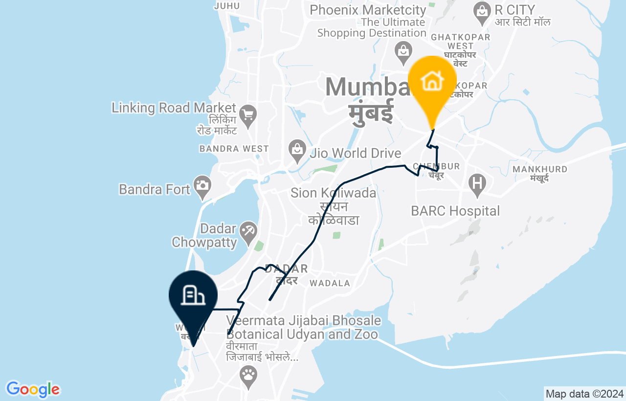 Chembur - Worli route map