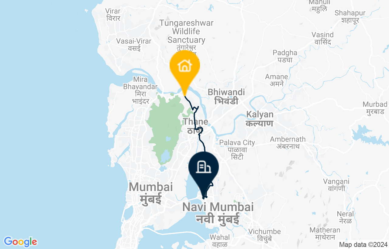 Thane - Navi Mumbai route map