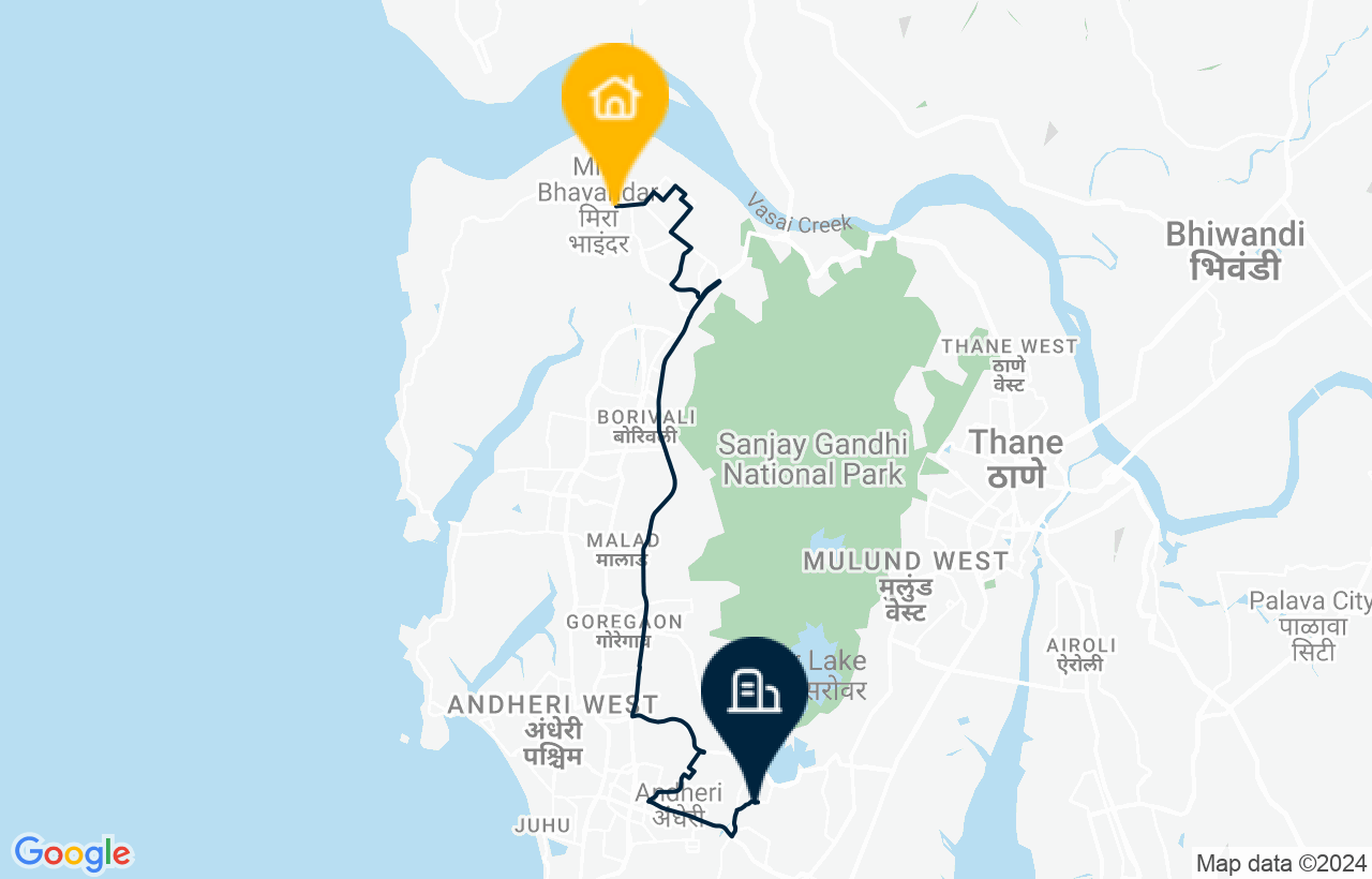 Mira Bhayandar - Saki Naka route map